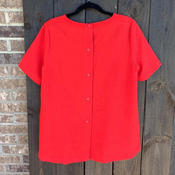 Madewell Red Industry Button Back Top Medium - Picture 3 of 6